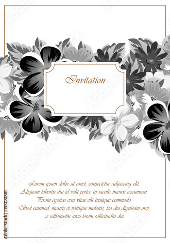 Frame of monochrome colors. For design postcards, greeting, invitation for a birthday, Valentine's day, wedding, party, holiday, celebration. For the decoration.