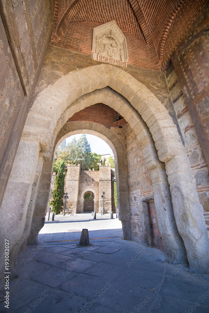 gate in turret of Alcantara bridge, landmark and monument from ancient arab age, in Toledo city, Spain, Europe. Vertical
gate in turret of Alcantara bridge, landmark and monument from ancient arab age, in Toledo city, Spain, Europe. Vertical