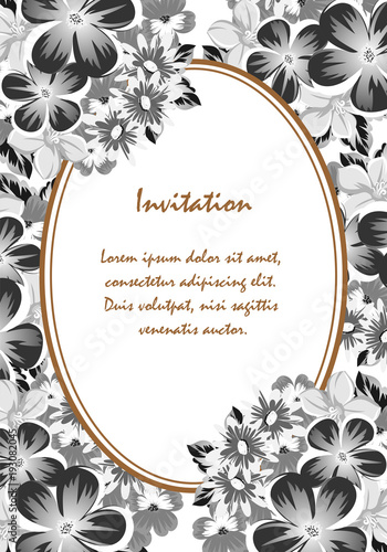Frame of monochrome colors. For design postcards, greeting, invitation for a birthday, Valentine's day, wedding, party, holiday, celebration. For the decoration.