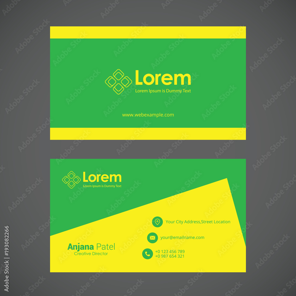 Modern business card template with flat user interface Modern business card template with flat user interface