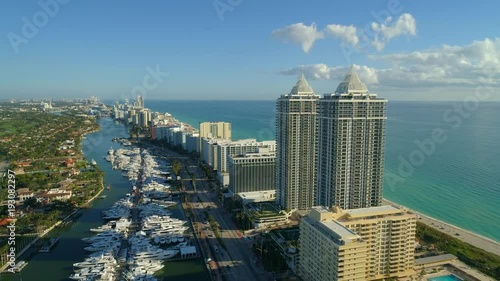 Miami Beach condos and luxury yachts 4k 60p photo