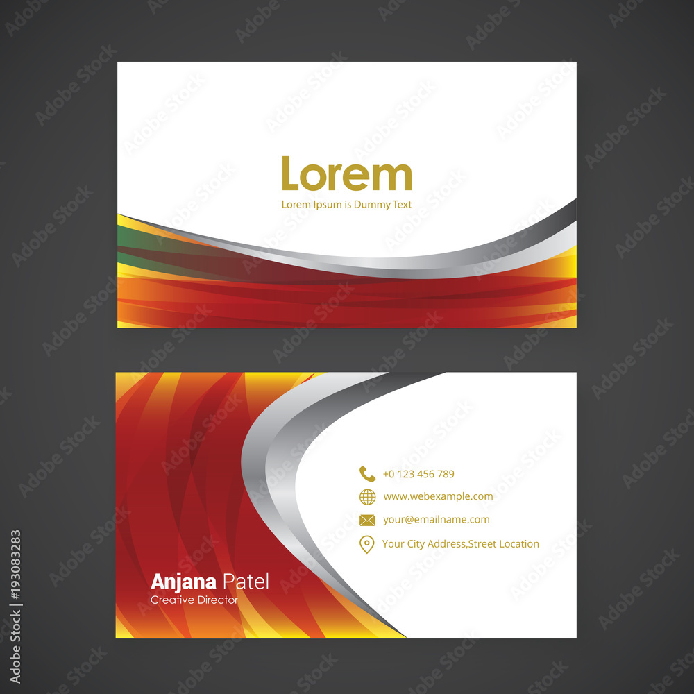Naklejka premium Business card design layout template with modern pattern