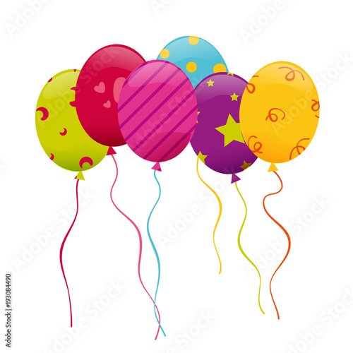 Vector multicolored balloons