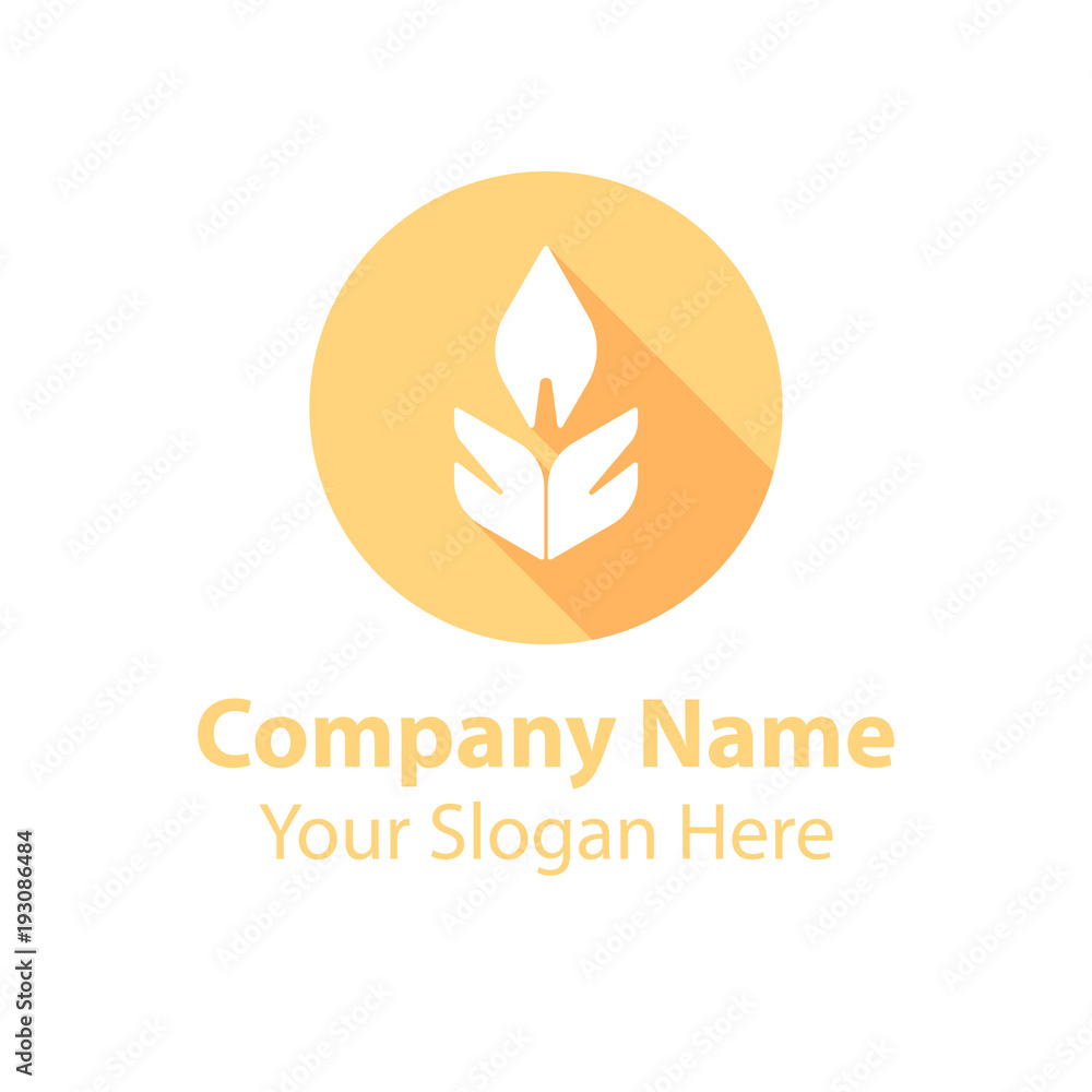 Obraz premium abstract logo design in circle flat icon style with long shadow
