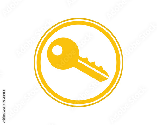 yellow key locked storage safe secure image vector icon
