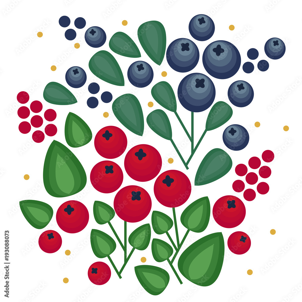 Vector flat style with forest folk berries. Ornamental, traditional, simple seamless pattern with forest berries strawberries, deep, blueberries, flowers, leaf. Vector flat style with forest folk berries. Ornamental, traditional, simple seamless pattern with forest berries strawberries, deep, blueberries, flowers, leaf.