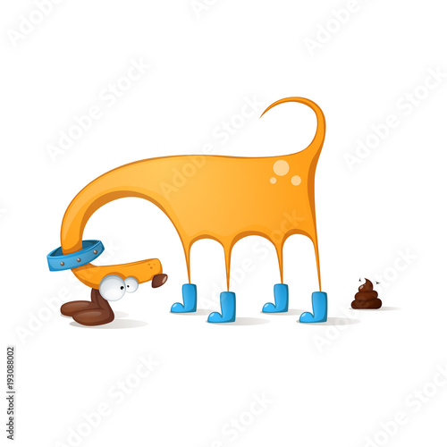 Funny, cute, crazy dog cartoon Vector eps 10