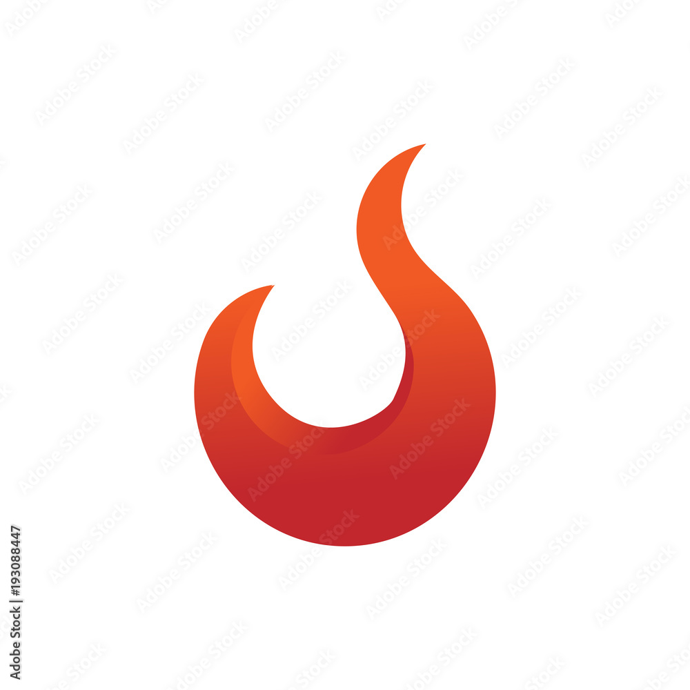 Simple Curve Fire Flames Element Emblem Symbol Simple Curve Fire Flames Element Emblem Symbol