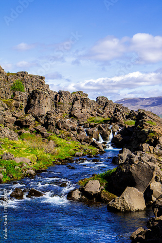 Rocks and a river in the national park. Thingvellir in Iceland 12.06,2017 © Alexey Mikhaylov