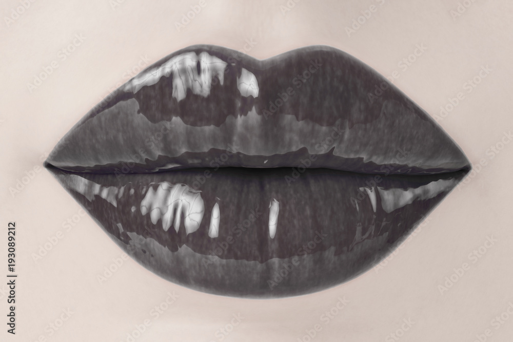 Glossy sensual black lips