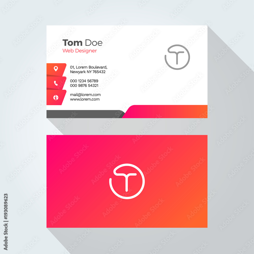 Naklejka premium T Letter Modern Minimal Abstract Alphabet Business card design template