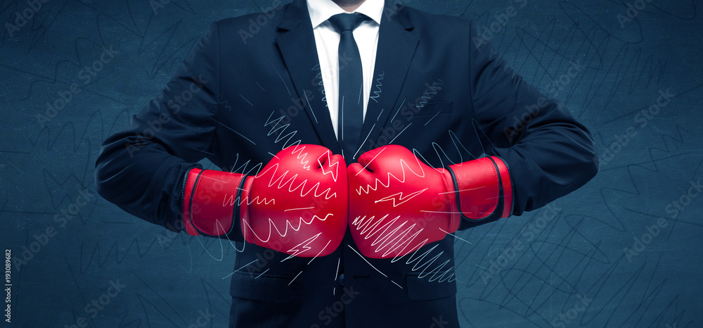 Power of business boxing - obrazy, fototapety, plakaty 