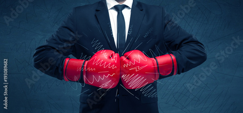 Canvas Print Power of business boxing