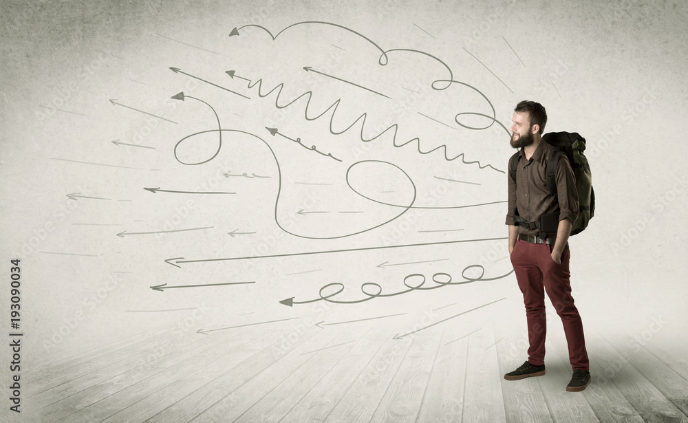 Young man with a backpack