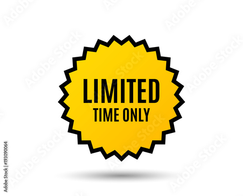 Limited time symbol. Special offer sign. Sale. Star button. Graphic design element. Vector