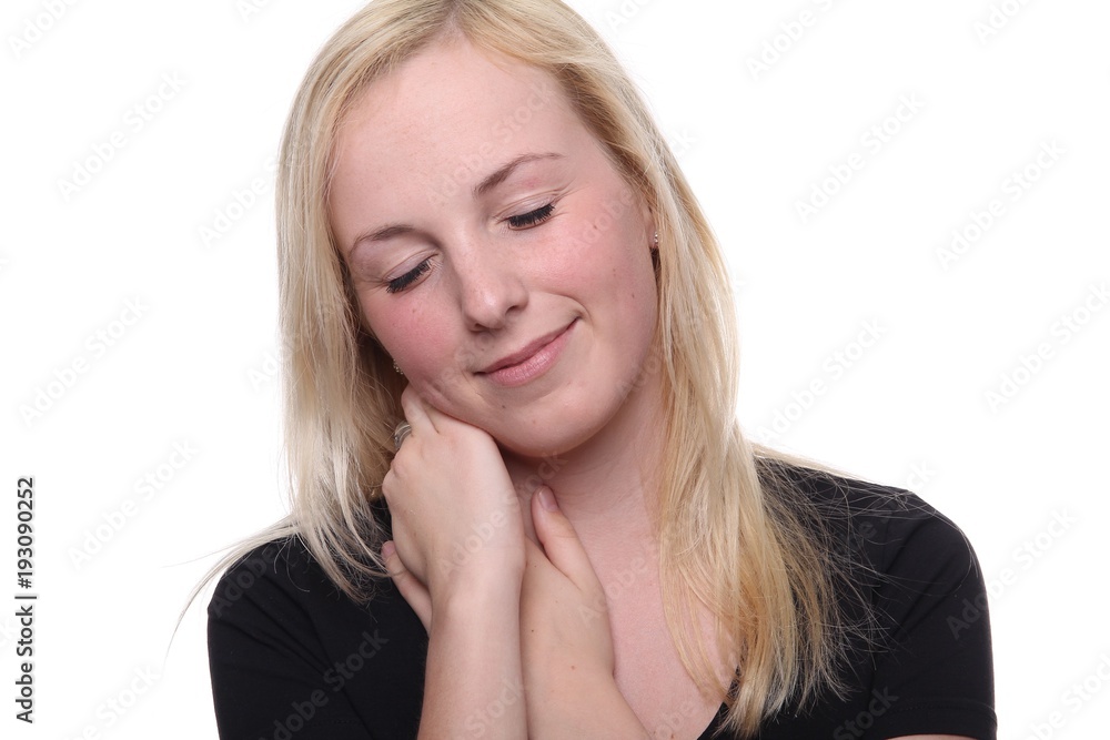 Happy caucasian woman Happy caucasian woman