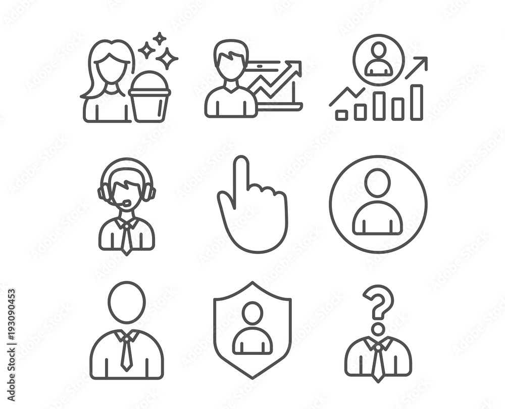 Set of Success business, Cleaning and Сareer ladder icons. Shipping support, Hand click and Human signs. Security, Avatar and Hiring employees symbols. Growth chart, Maid service, Manager results Set of Success business, Cleaning and Сareer ladder icons. Shipping support, Hand click and Human signs. Security, Avatar and Hiring employees symbols. Growth chart, Maid service, Manager results