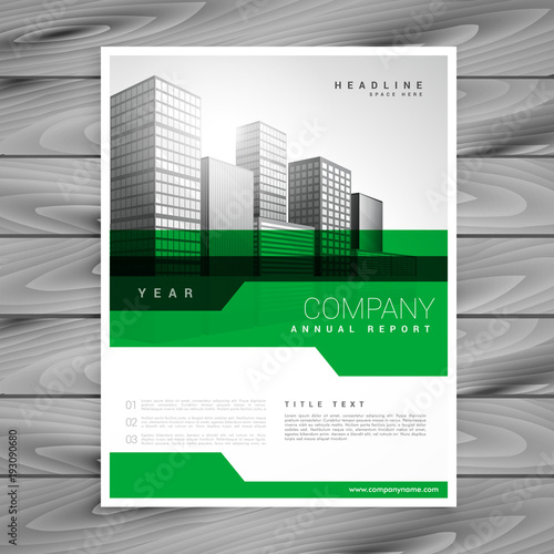 abstract green geometric company brochure template design