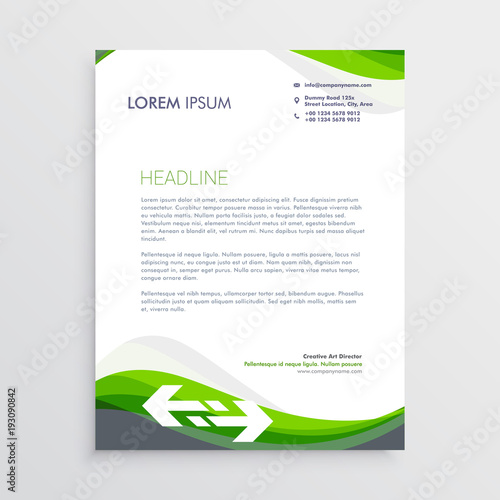 elegant green and gray letterhead design template