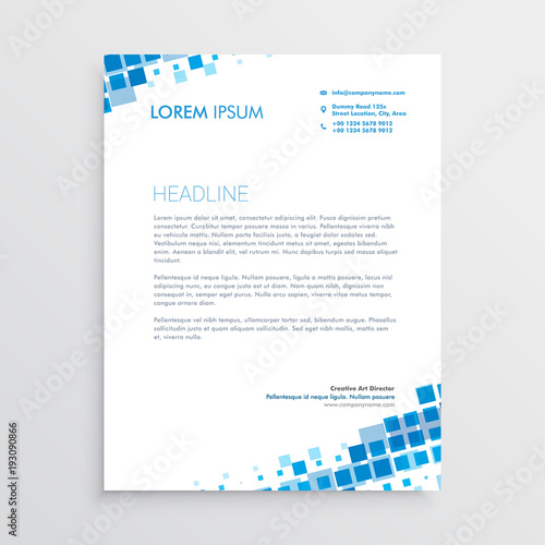 abstract blue creative letterhead design