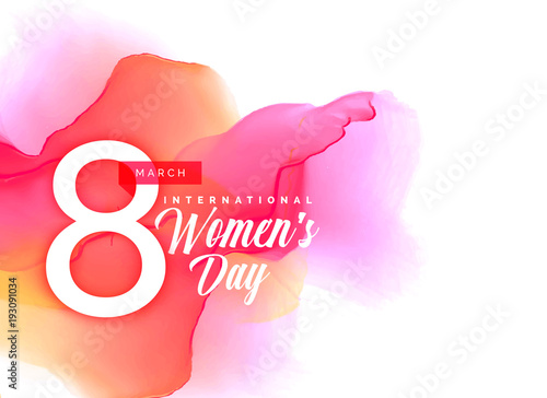 Beauful women's day background with vibrant watercolor effect