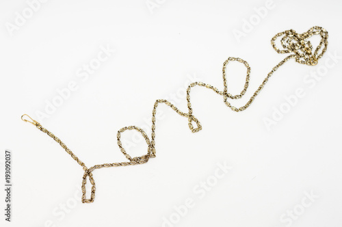 word "love" abstractly on a white background