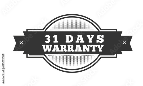 31 days warranty icon vintage rubber stamp guarantee
