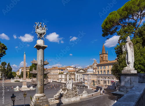 Square Piazza del Popolo in Rome Italy © Nikolai Sorokin