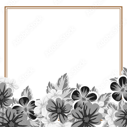 abstract frame of flowers. For design of cards, invitations, greeting birthday, party, wedding, Valentine's day, holiday, celebration.
