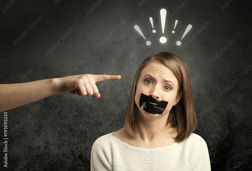 Fototapeta premium Hand pointing at employee