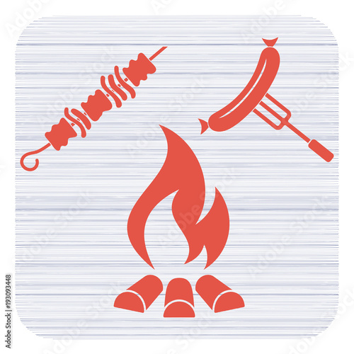 Grilled kebab and sausage icon