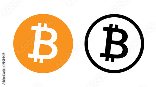 Bitcoin Logo Orange und Schwarz-Weiß, Vektor