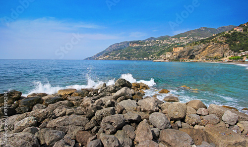 Beach on the Amalfi Coast, Town of Maiori, Italy