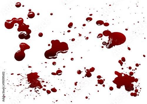 collection various blood or paint splatters,Halloween concept