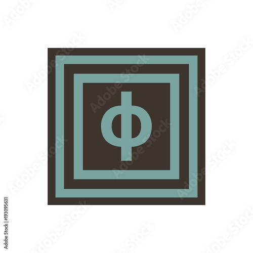 Vector symbol of small letter Phi from the Greek alphabet
