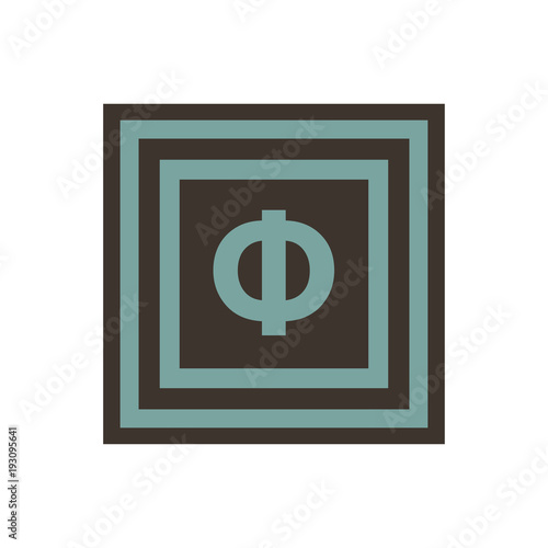 Vector symbol of letter Phi from the Greek alphabet