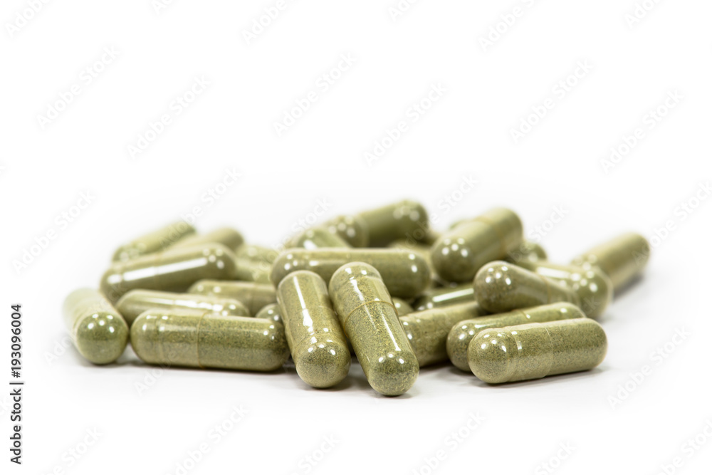 Herbal medicines placed on a white background. Herbal medicines placed on a white background.