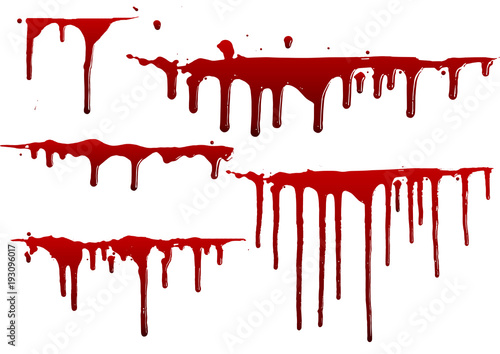collection various blood or paint splatters,Halloween concept