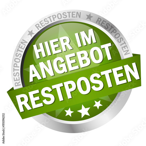 button with text Hier in Angebot Restposten
