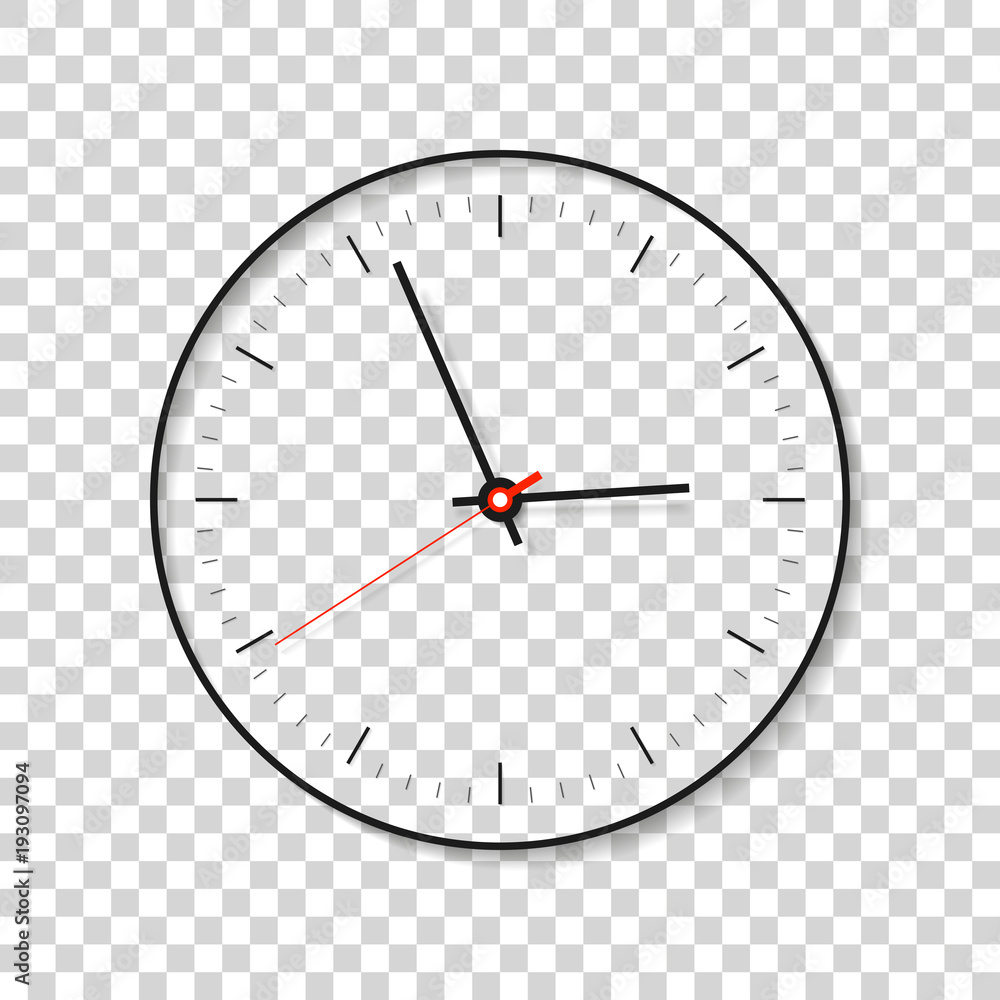 Simple Clock, minimalistic timer on transparent background. Business watch.  Vector design element for you project Stock Vector | Adobe Stock