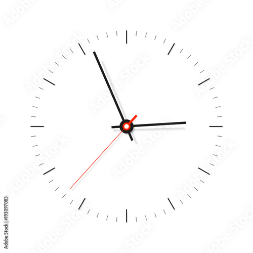 Simple Clock, minimalistic timer on white background. Business watch. Vector design element for you project