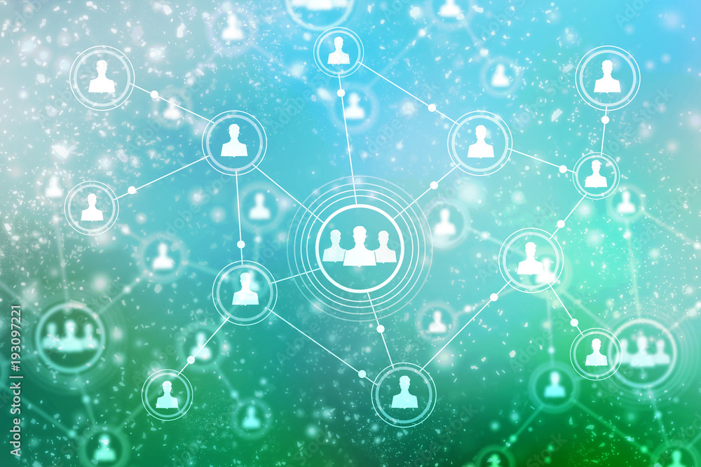 2d illustration Business Network 2d illustration Business Network