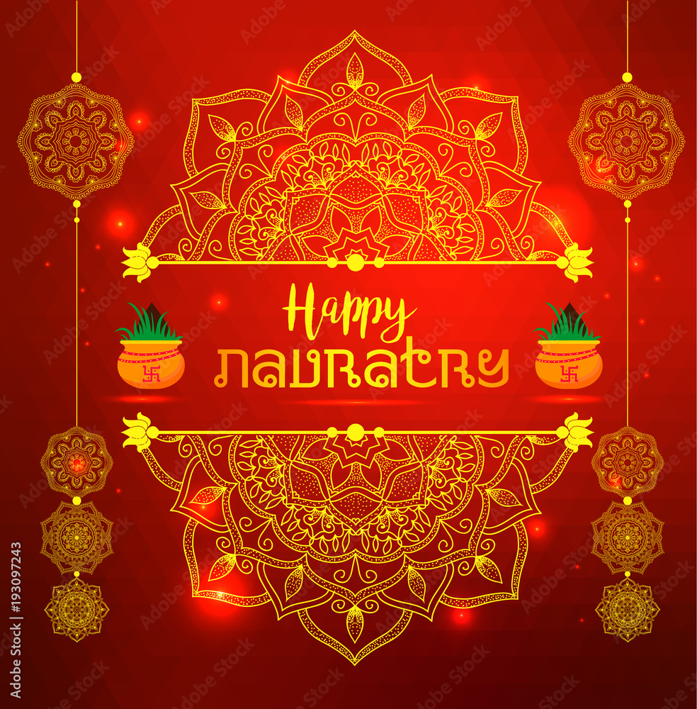 Illustration Of Happy Navratri Celebration Poster Greetings Banner  Background. Stock Vector | Adobe Stock