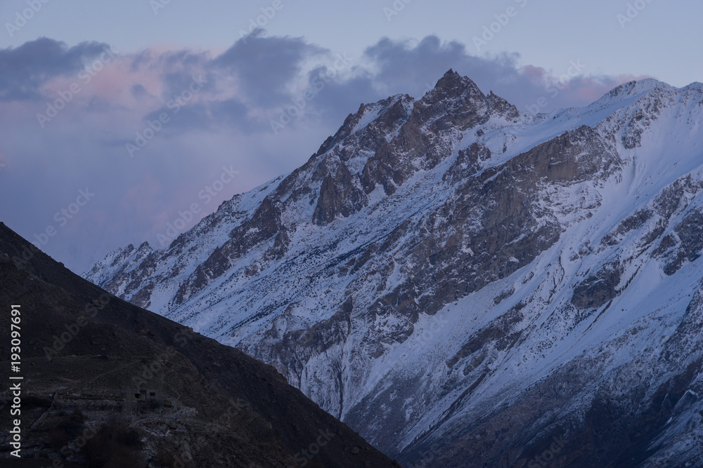 Snow mountain in Karakoram range in Hunza valley, Gilgit Baltistan, Pakistan