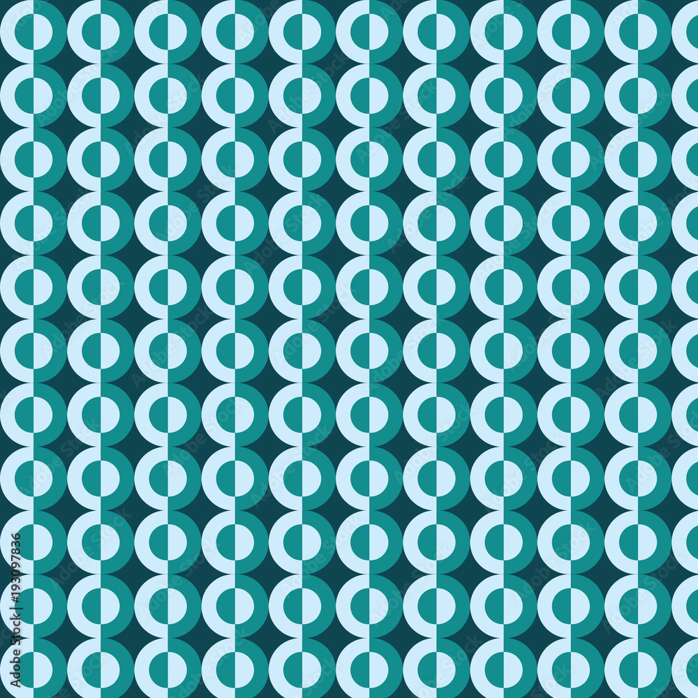 Teal circles vector pattern background