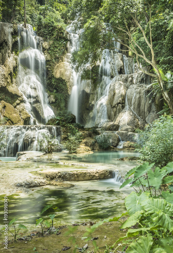 Fototapeta Naklejka Na Ścianę i Meble -  Kuang Si Waterfall near Luang Prabang
