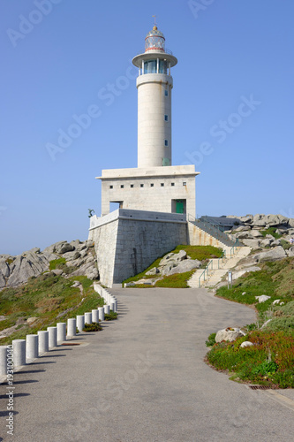 Punta Nariga Lighthouse at sunny summer day