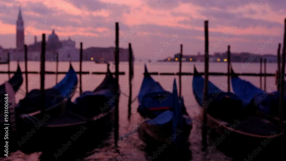 Gondolas on the wave at Piazza San Marco. San Giorgio Maggiore at the background. Venice. Italy Gondolas on the wave at Piazza San Marco. San Giorgio Maggiore at the background. Venice. Italy