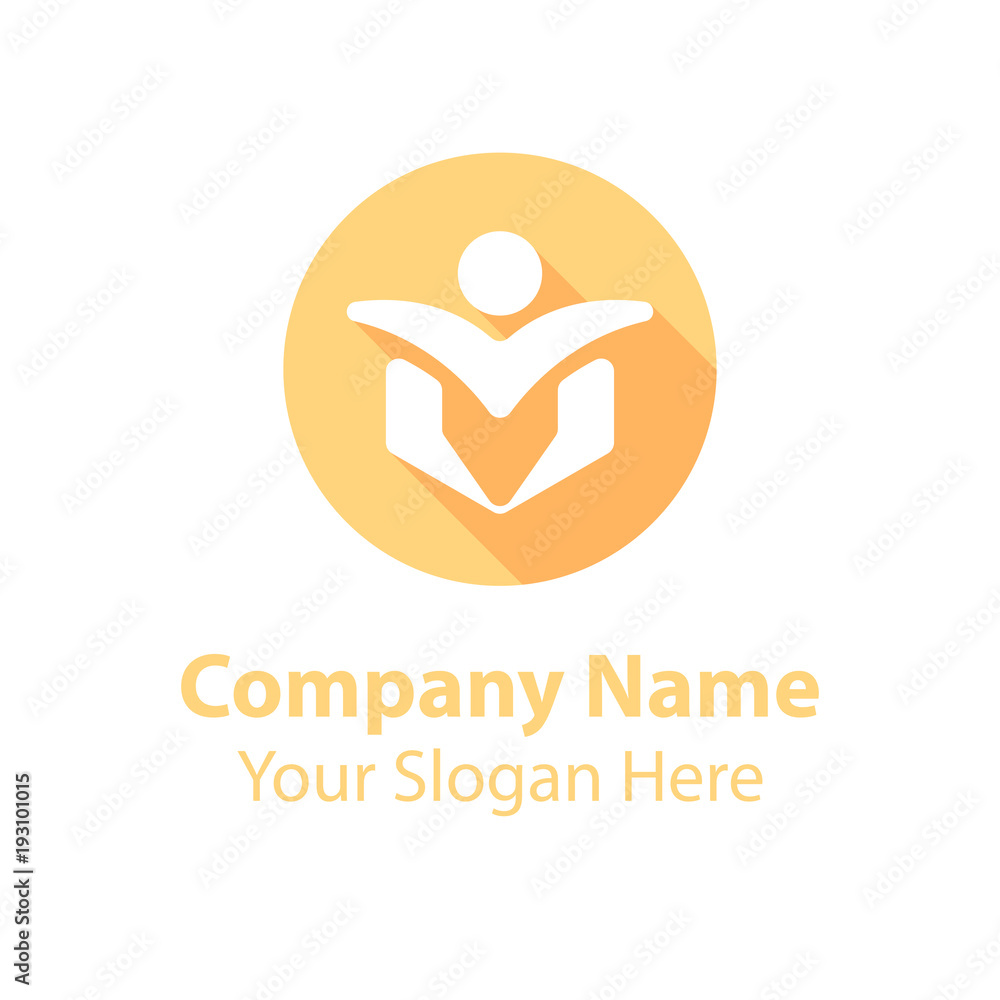 abstract logo design in circle flat icon style with long shadow abstract logo design in circle flat icon style with long shadow