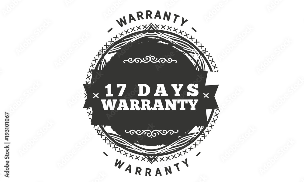 17 days warranty icon vintage rubber stamp guarantee